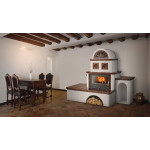 Kachlová pec ABX Oxford s výměníkem 7kW levá, hnědá